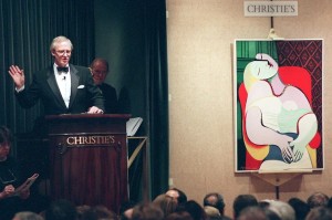 Christopher Burge, chairman of Christie's (L), sta