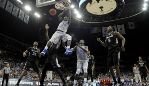 NEWARK, NJ - FEBRUARY 25:  Ismael Sanogo #14 of the Seton Hall Pirates dunks the ball against the Providence Friars during a game at the Prudential Center on February 25, 2016 in Newark, New Jersey. (Photo by Porter Binks/Big East Conference) *** Local Caption ***