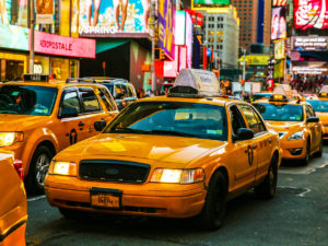 Times Square, New York City, New York State, Night, Taxi