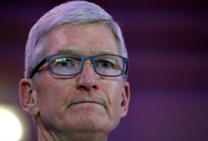 Apple CEO Tim Cook delivers a keynote during the European Union's privacy conference at the EU Parliament in Brussels, Belgium October 24, 2018.  REUTERS/Yves Herman